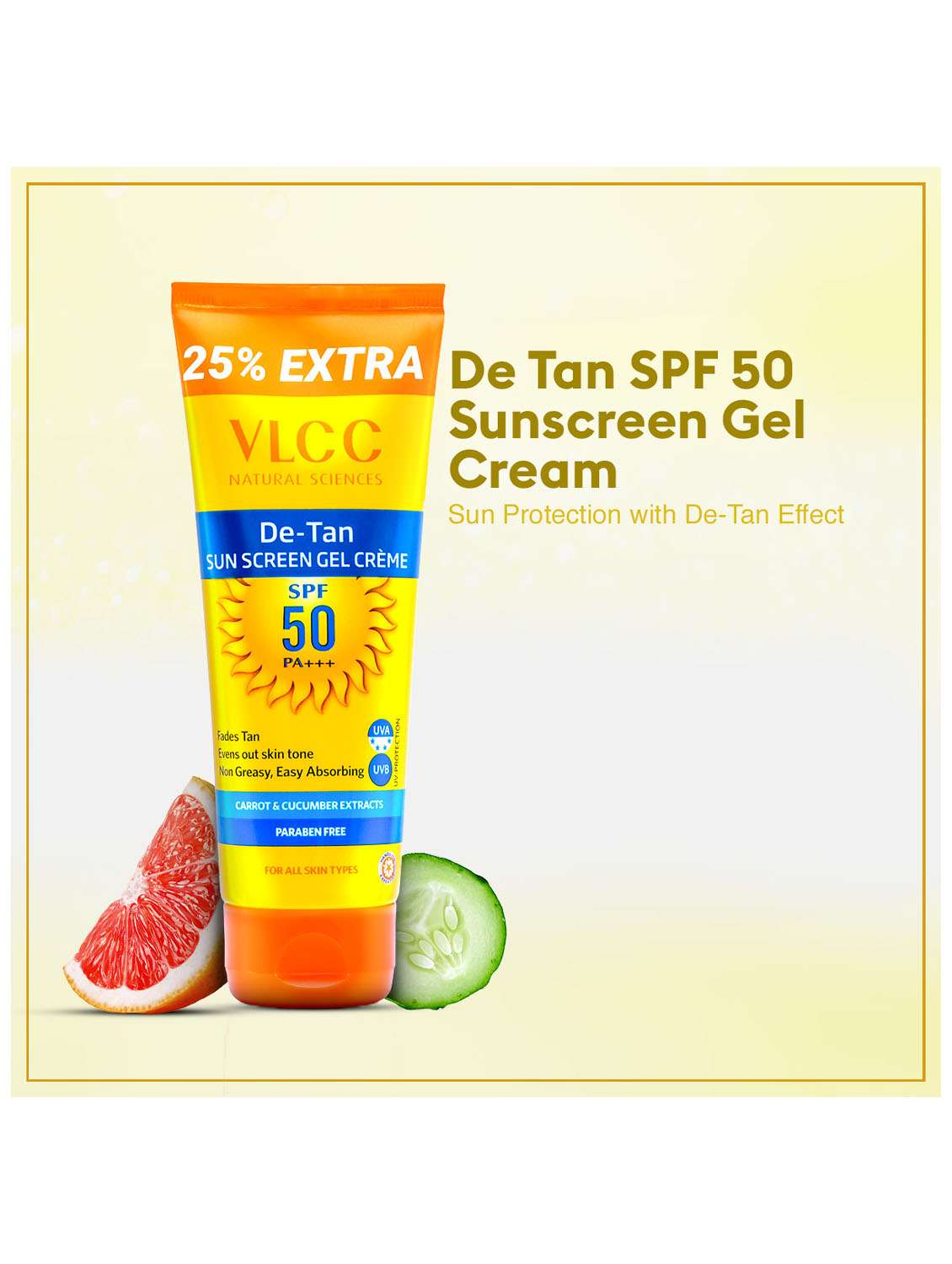 de tan spf 50 sunscreen gel crã¨me - spf 50 pa+++ & acne defense serum facewash with salicylic acid serum & neem combo - 21489082 -  Standard Image - 3