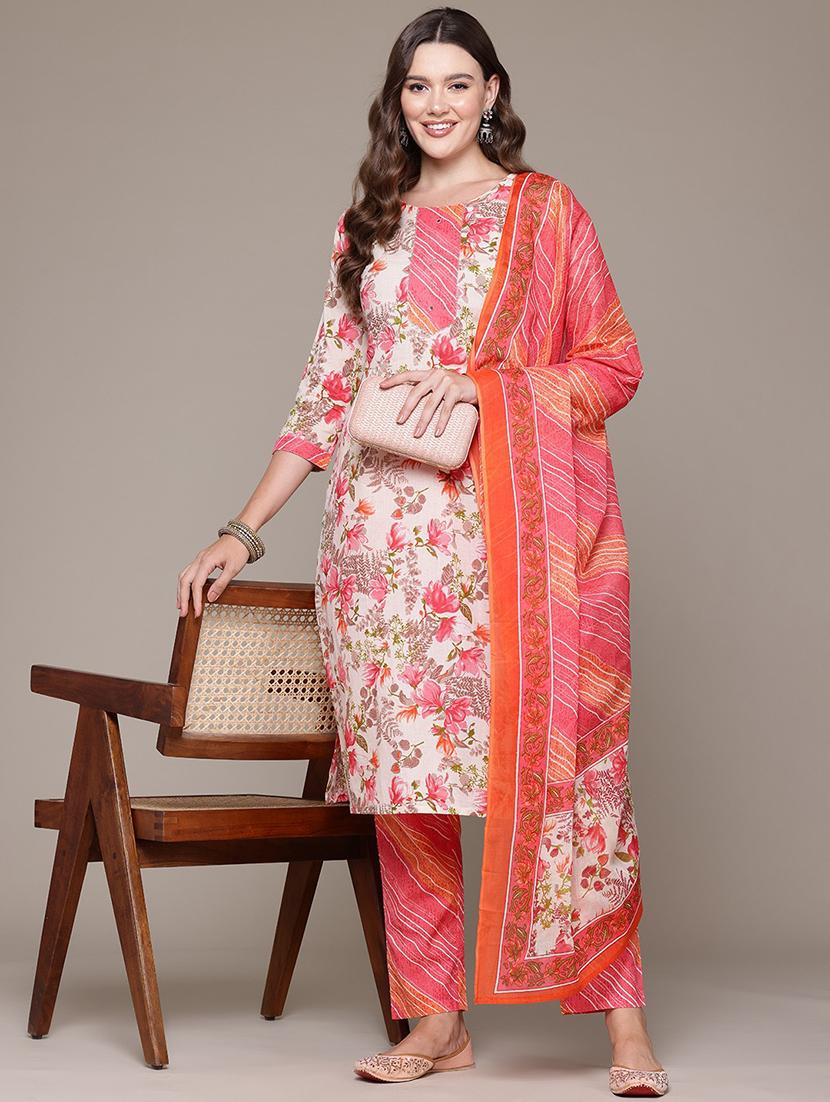 women floral kurta pant set with dupatta - 21489105 -  Zoom Image - 0