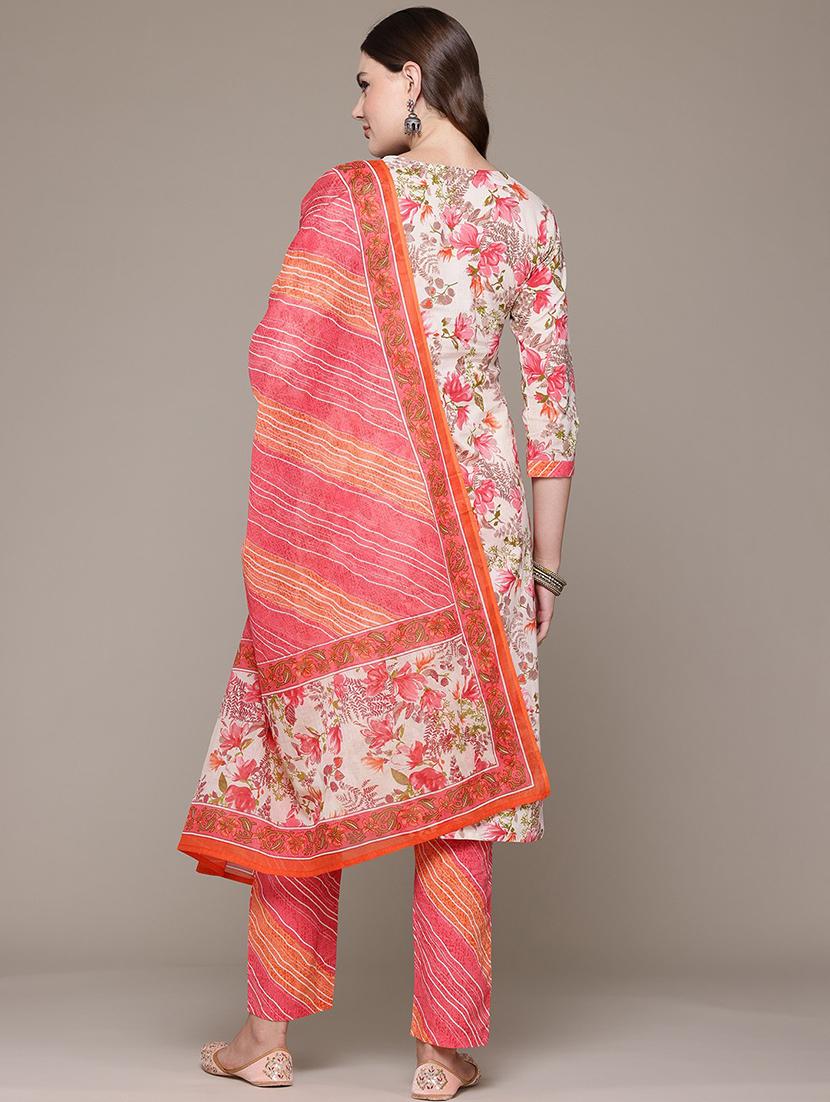 women floral kurta pant set with dupatta - 21489105 - Standard Image - 3