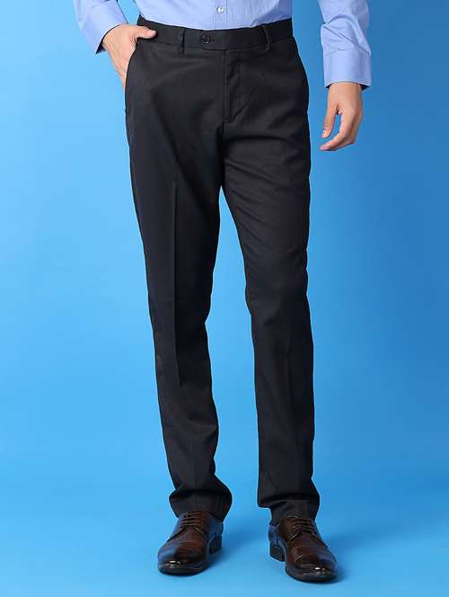 men solid flat front formal trouser - 21489279 - Standard Image - 0