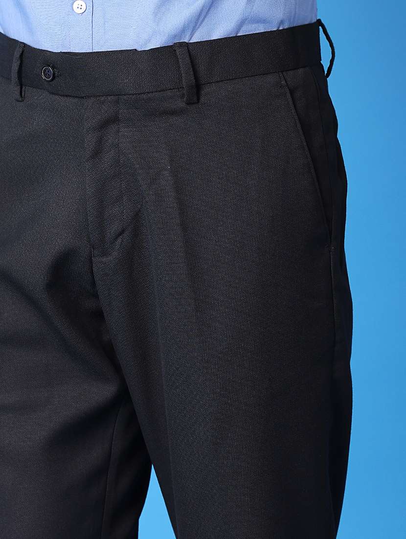 men solid flat front formal trouser - 21489279 - Standard Image - 5