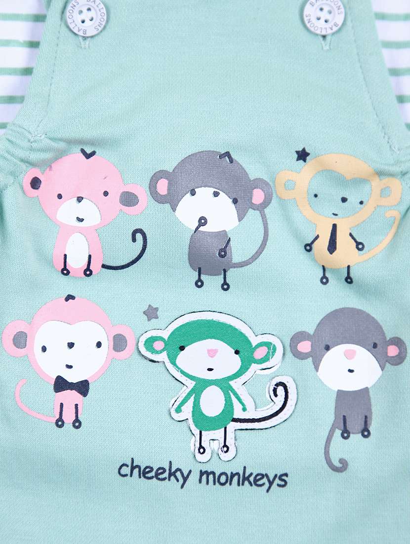 boys printed long sleeves t-shirt & dungaree set - 21489291 -  Standard Image - 3