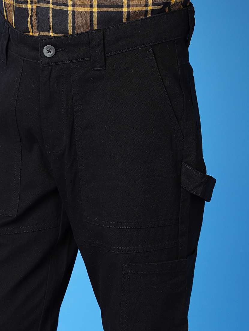 men solid regular fit chinos casual trouser - 21489306 -  Standard Image - 5