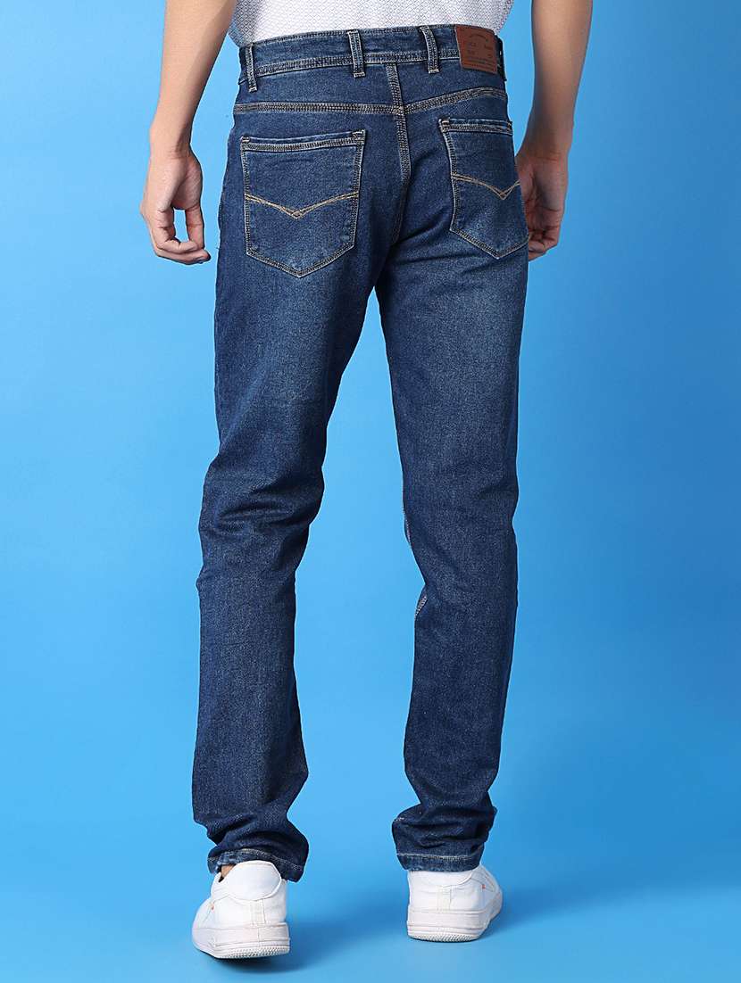 men blue plain jeans - 21489405 -  Standard Image - 3