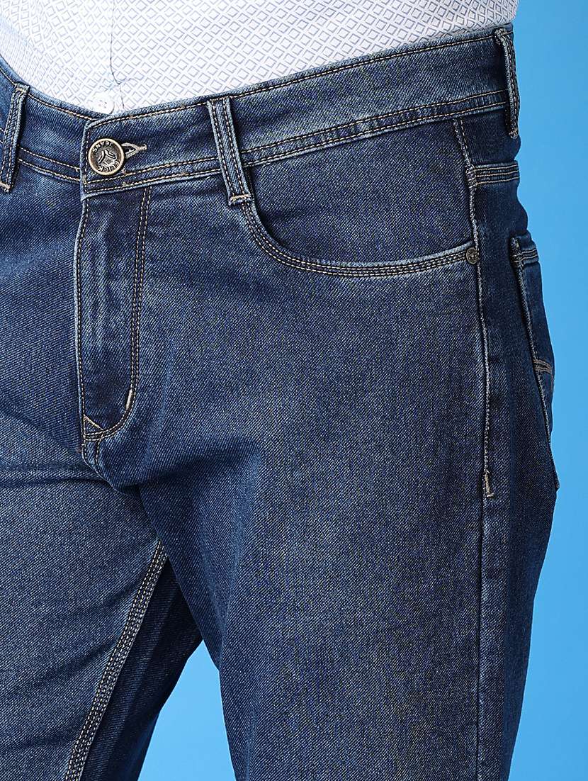 men blue plain jeans - 21489405 -  Standard Image - 5