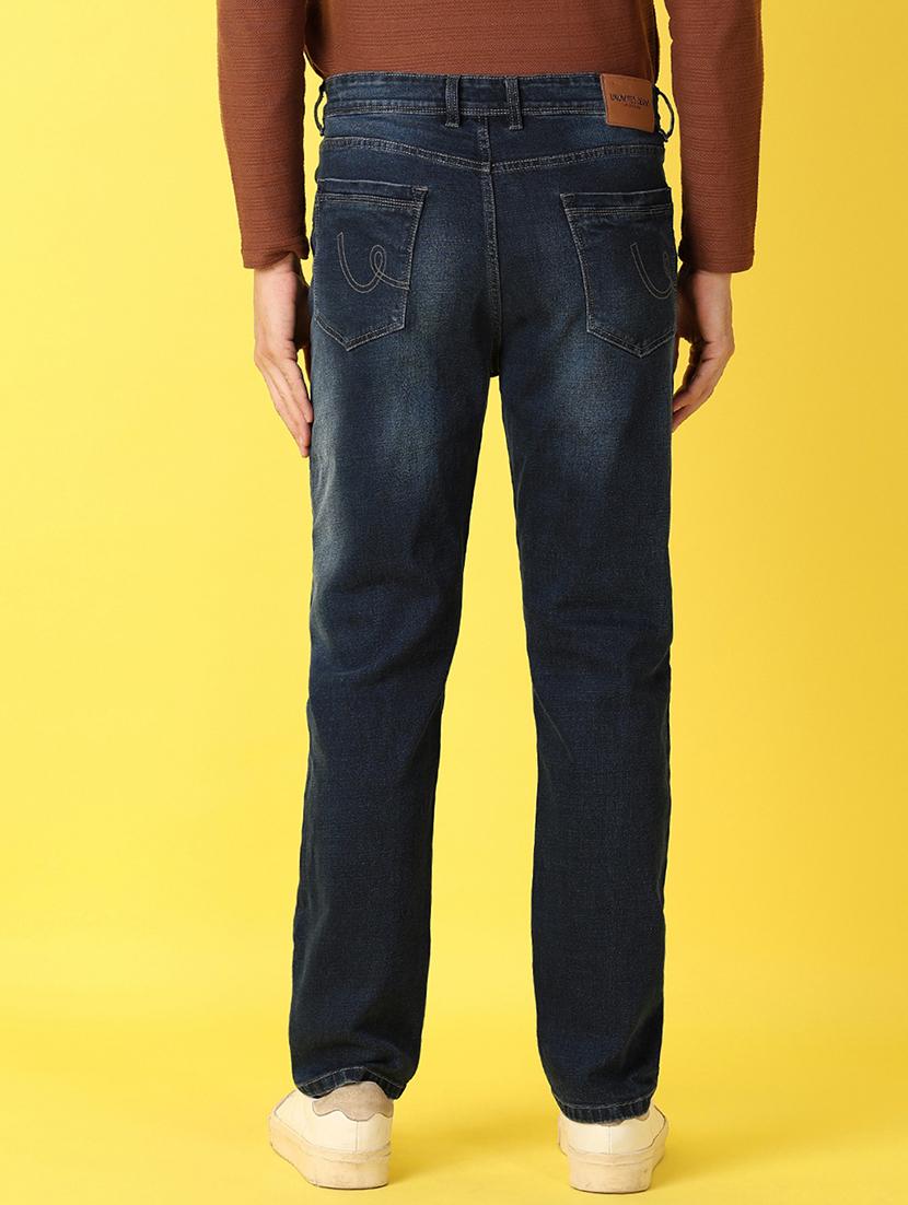 men mid rise distressed straight fit denim jeans - 21489427 - Standard Image - 3