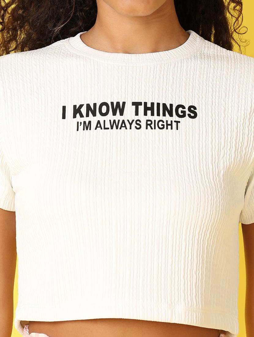 women white typography crop t-shirt - 21489451 - Standard Image - 5