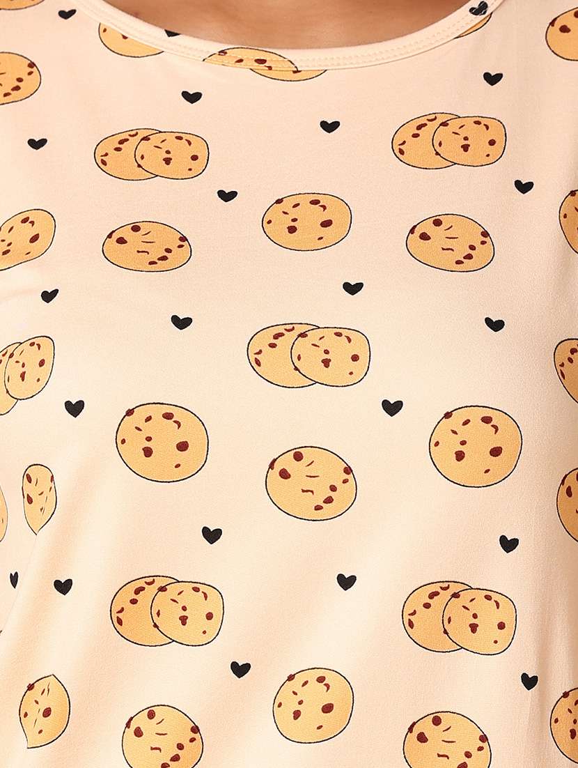 women printed short sleeves nighty - 21489555 -  Standard Image - 5