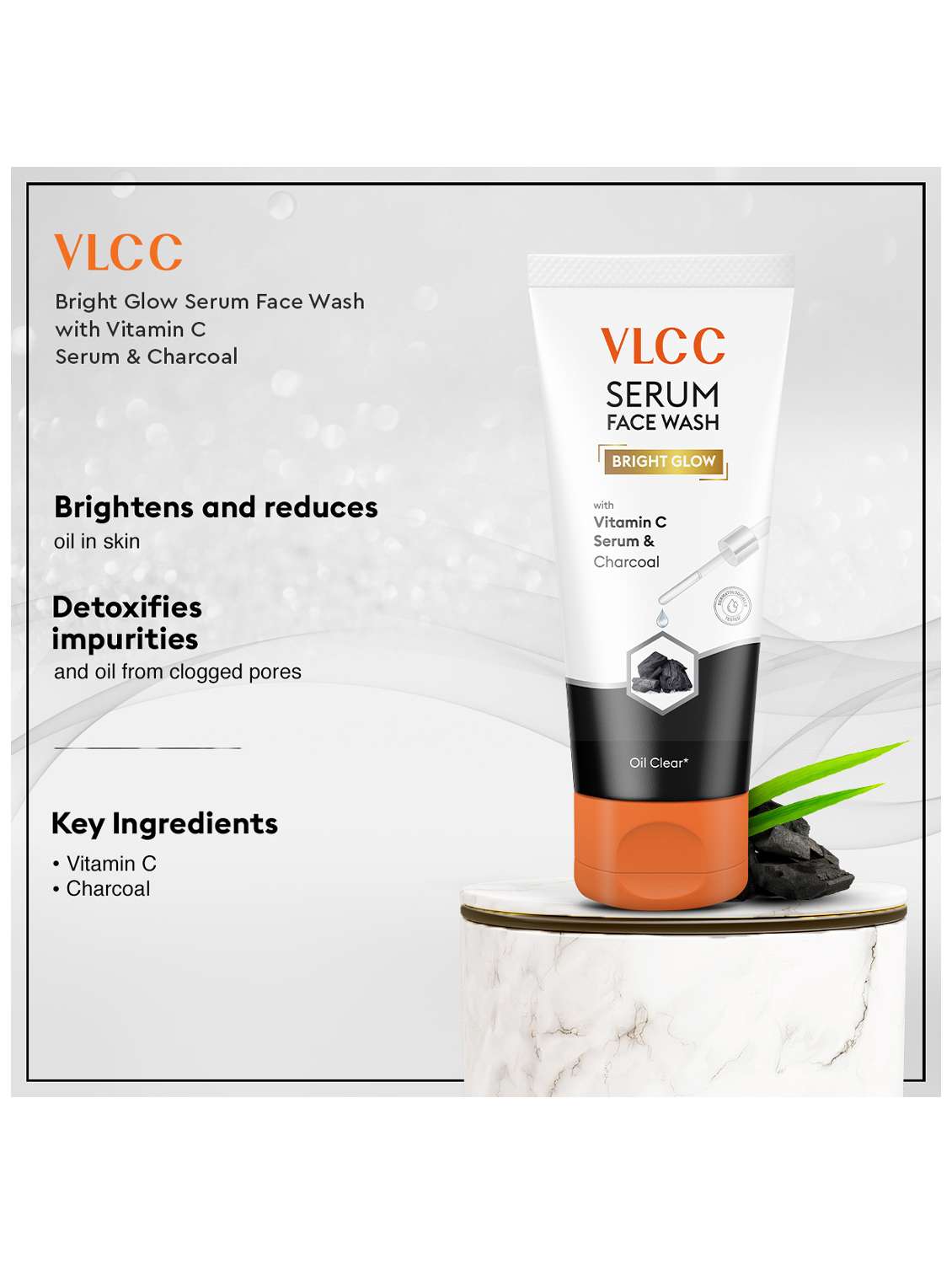 diamond facial kit with diamond bhasma & bright glow serum facewash with vitamin c serum & charcoal  - 21489623 -  Standard Image - 3