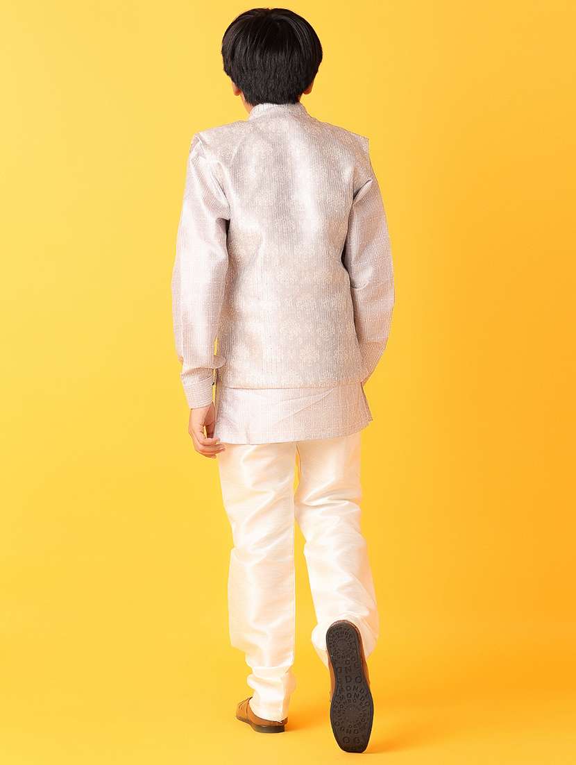boys self design sherwani - 21489776 -  Standard Image - 3