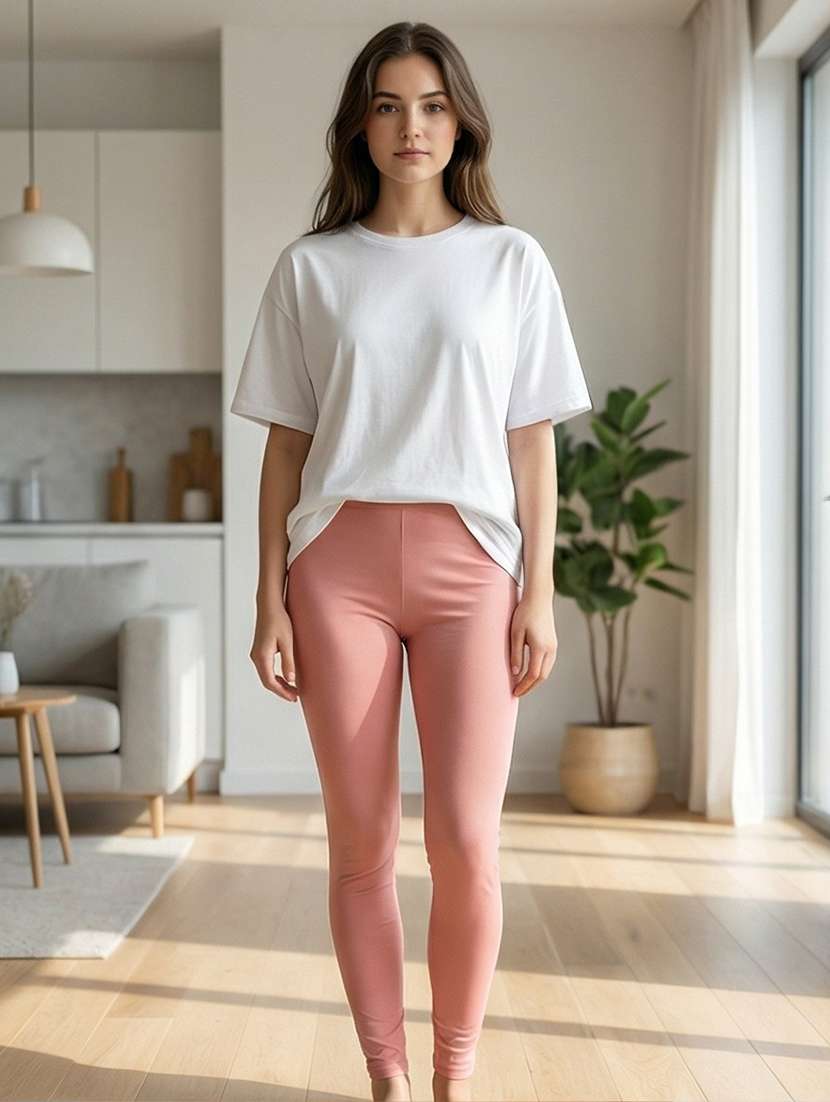 women solid mid rise ankle length leggings - 21489868 -  Standard Image - 3