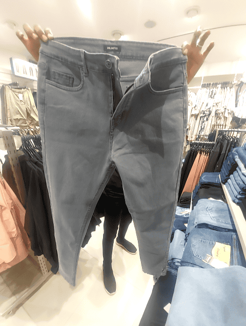 grey cotton polyester satin denim jeans - 21490008 - Zoom Image - 0