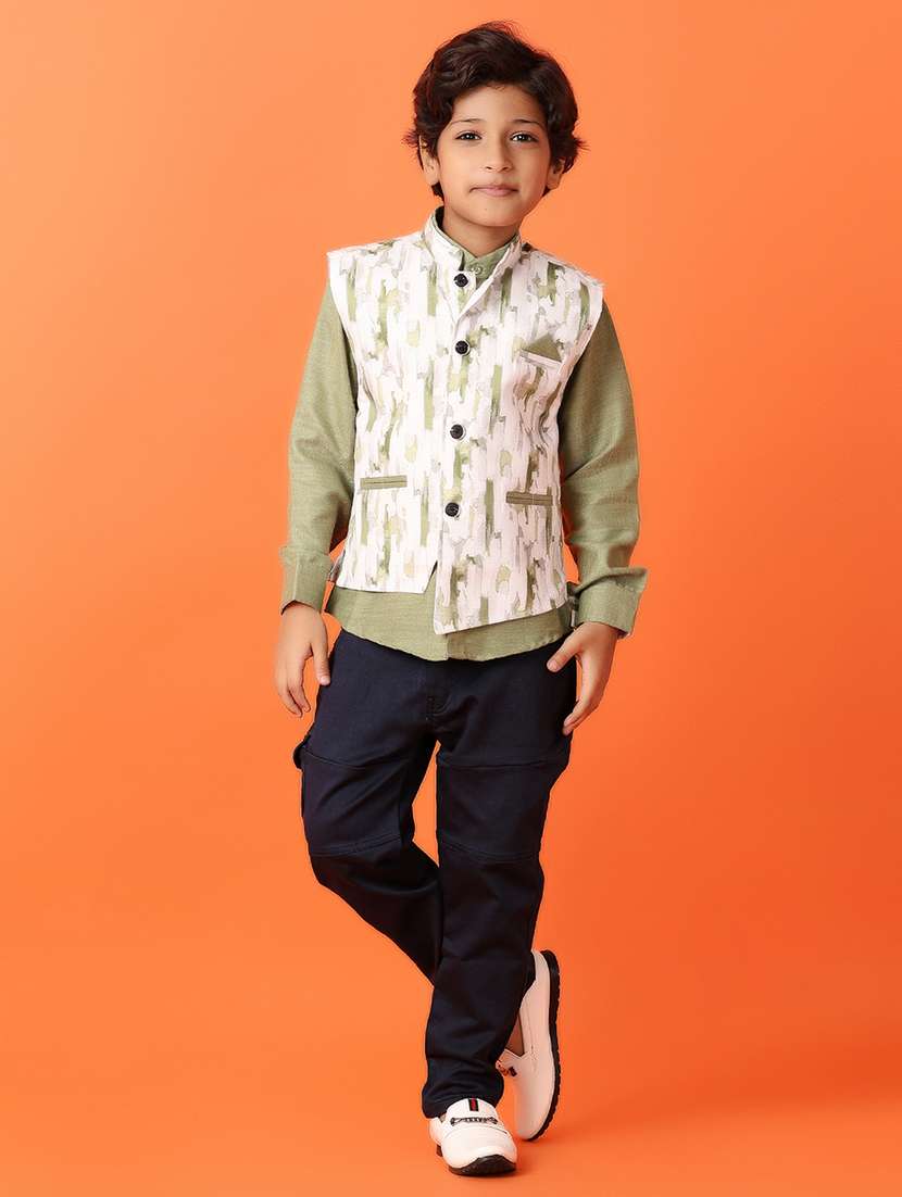 boys green cotton full length set - 21490213 -  Zoom Image - 0