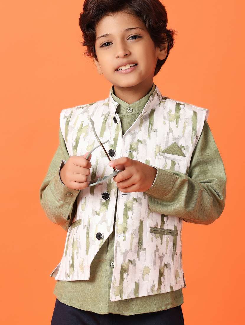 boys green cotton full length set - 21490213 - Standard Image - 3