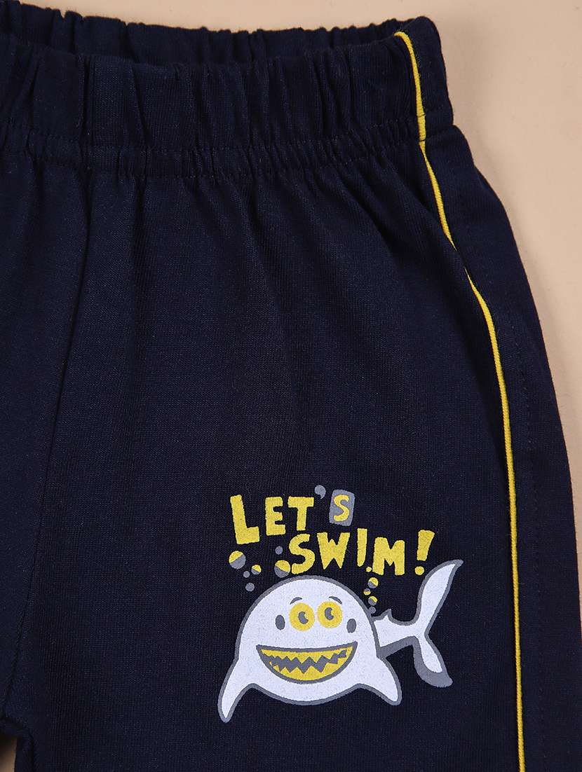 boys navy blue printed shorts set - 21490228 -  Standard Image - 3