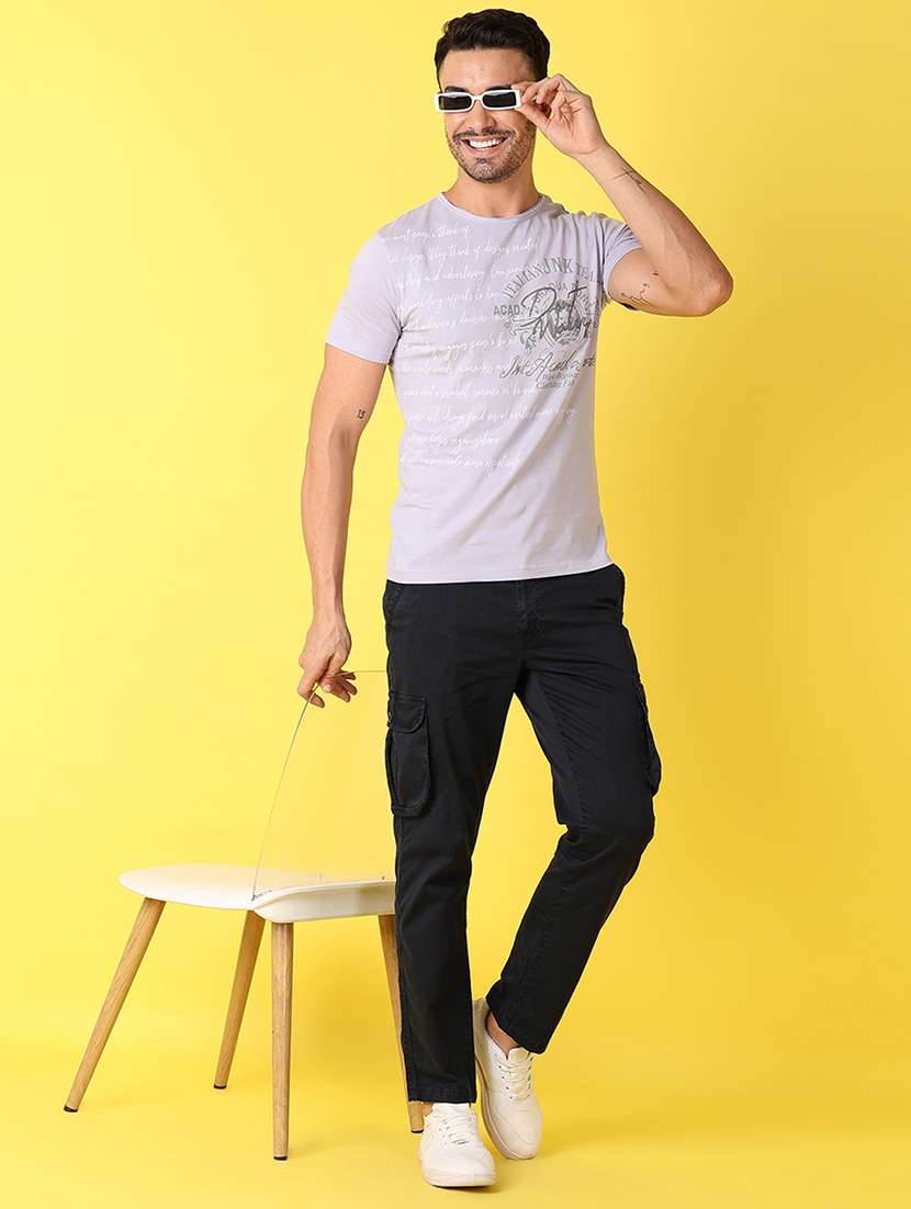 men round neck front print t-shirt - 21490238 -  Standard Image - 3