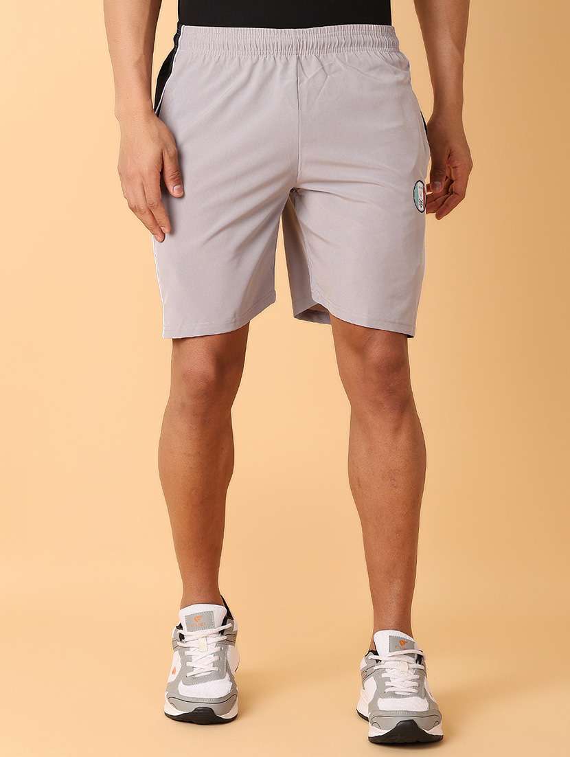 men color block mide rise shorts