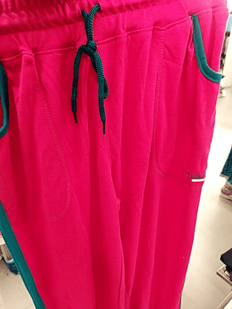 fuchsia poly cotton interlock track pants - 21490285 -  Zoom Image - 0