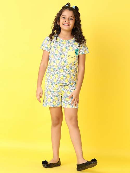 girls printed round neck shorts sets - 21490295 -  Standard Image - 0
