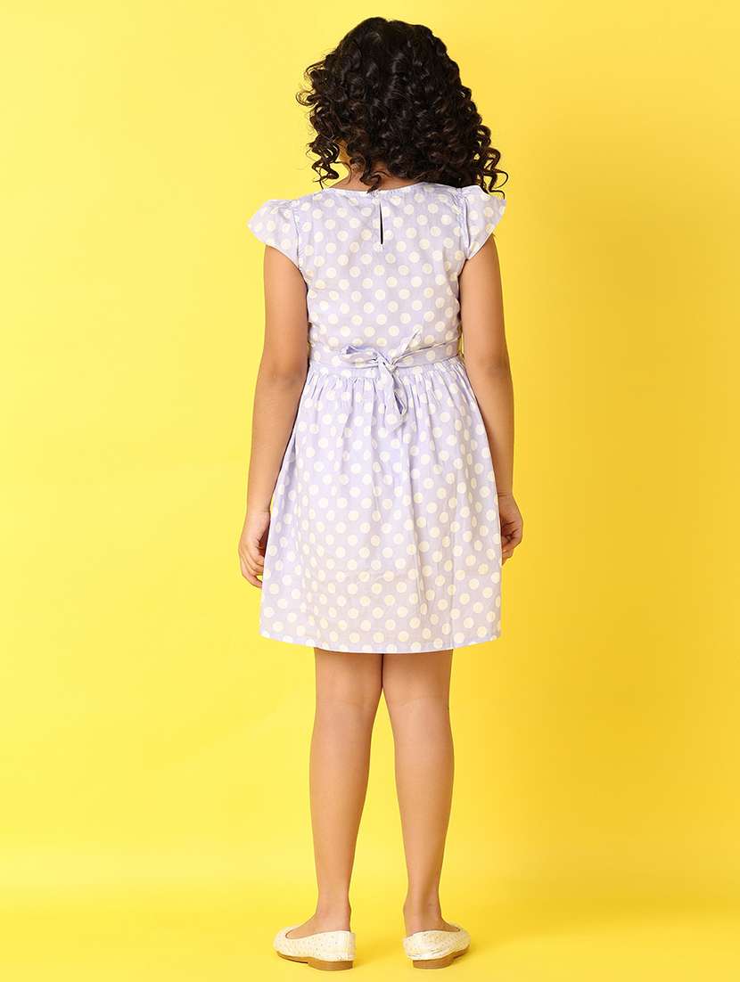 girls polka dots printed round neck frock - 21490297 -  Standard Image - 3
