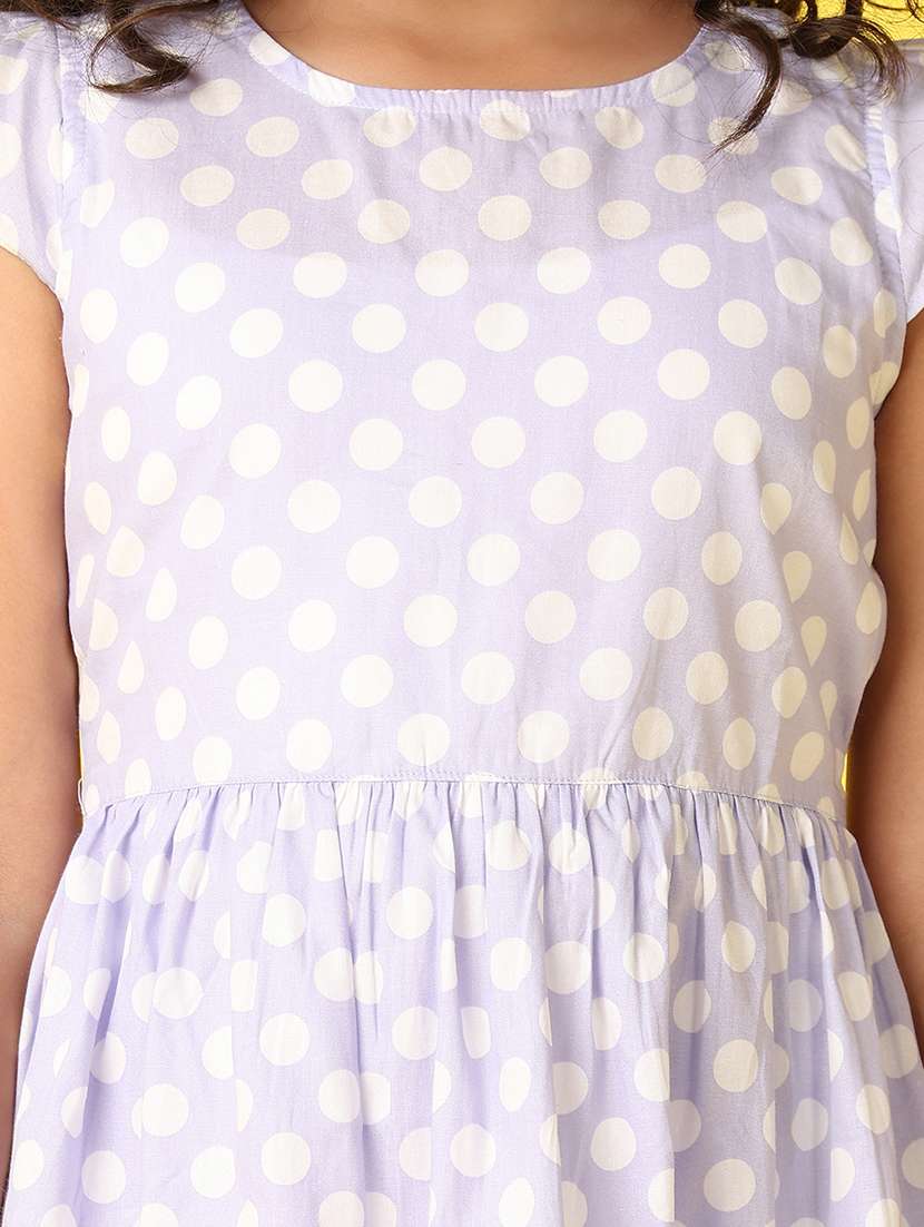 girls polka dots printed round neck frock - 21490297 -  Standard Image - 5