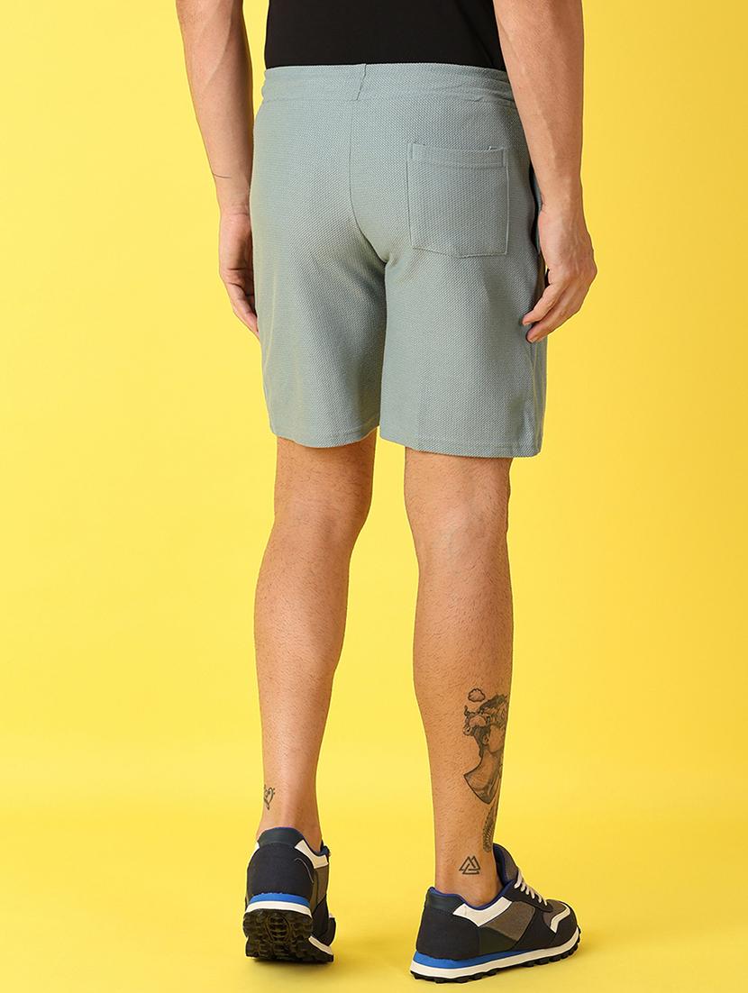 men sea green solid shorts - 21490299 - Standard Image - 3