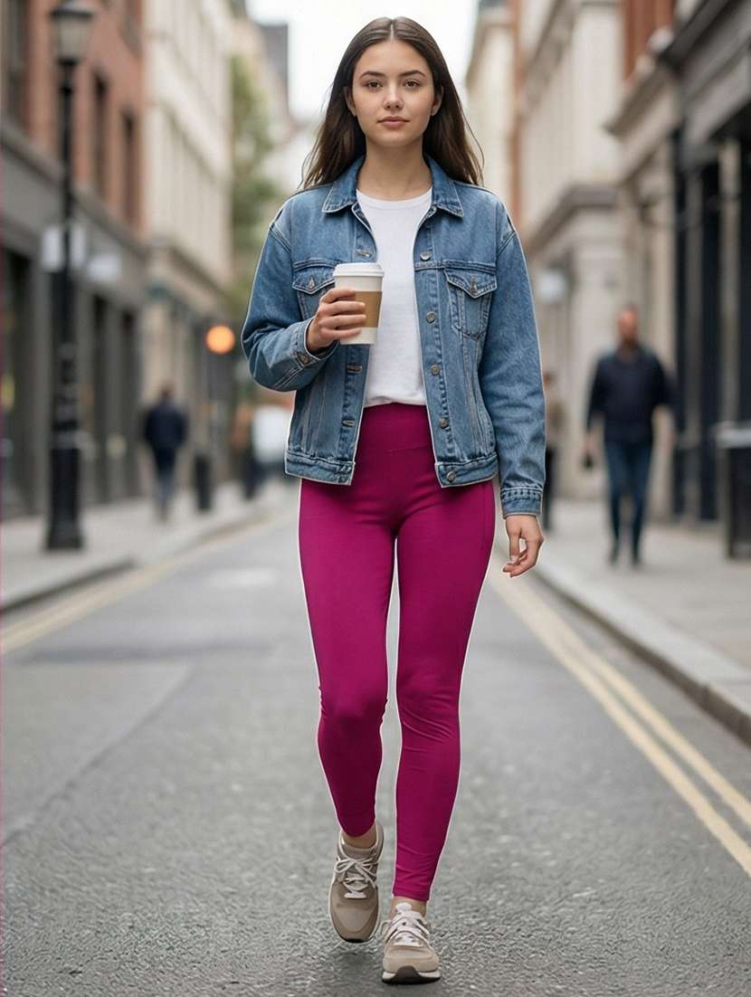 women solid mid rise ankle length leggings - 21490305 -  Standard Image - 3