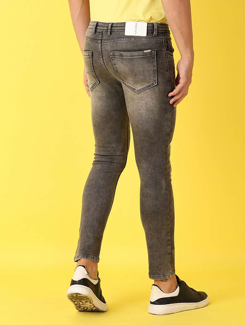 men grey plain jeans - 21490417 - Standard Image - 3