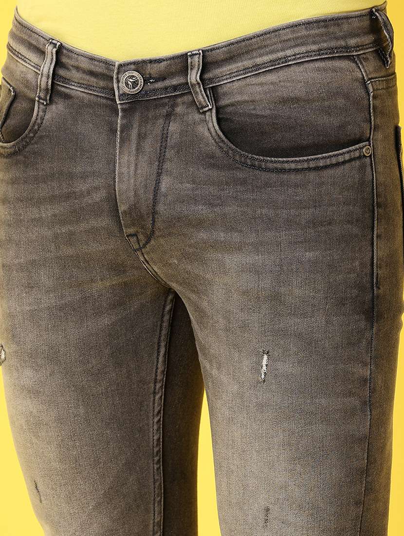 men grey plain jeans - 21490417 - Standard Image - 5