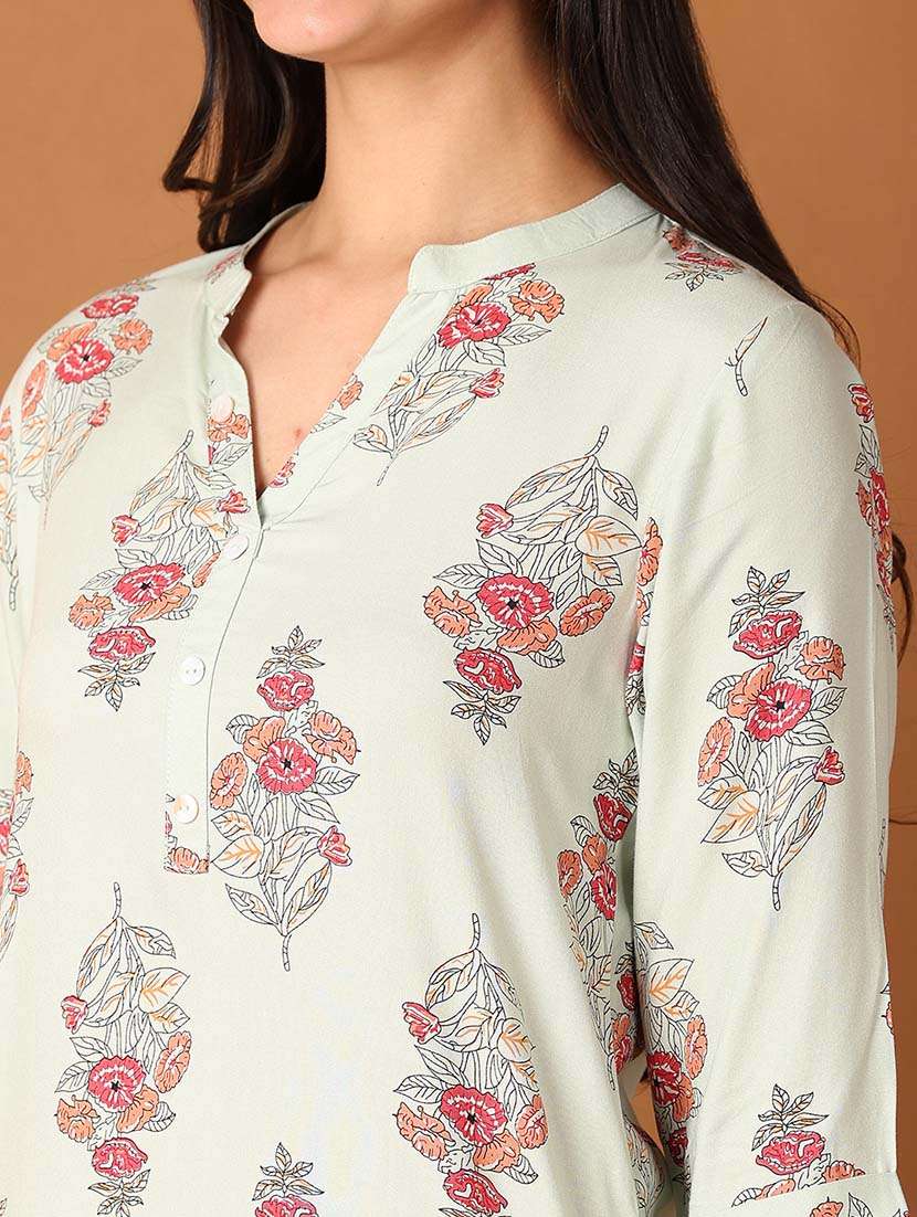 women off-white floral printed a-line kurta - 21490447 -  Standard Image - 5