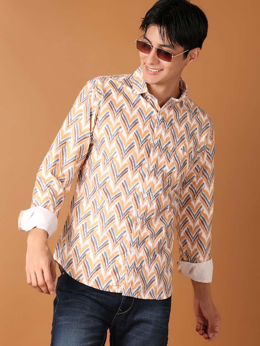 men collared printed casual shirt - 21490460 -  Standard Image - 3