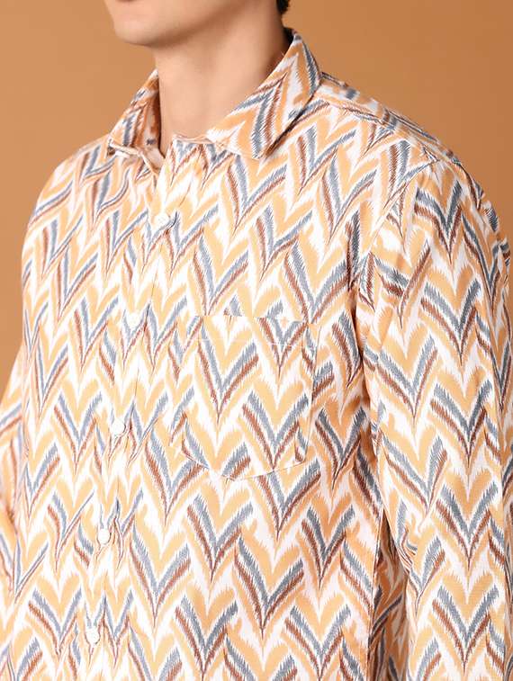 men collared printed casual shirt - 21490460 -  Standard Image - 5