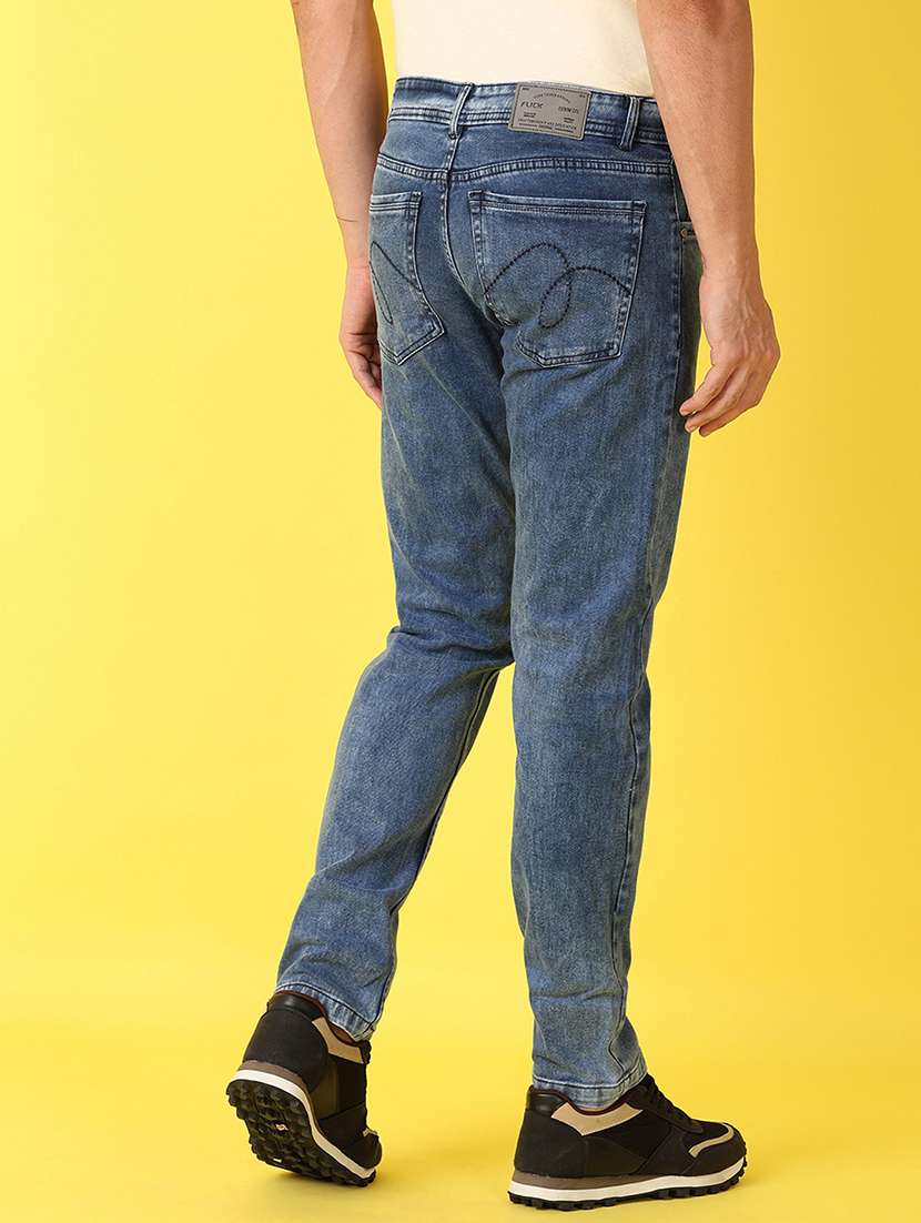 Men Light Blue Plain Jean - 21490499 -  Standard Image - 3