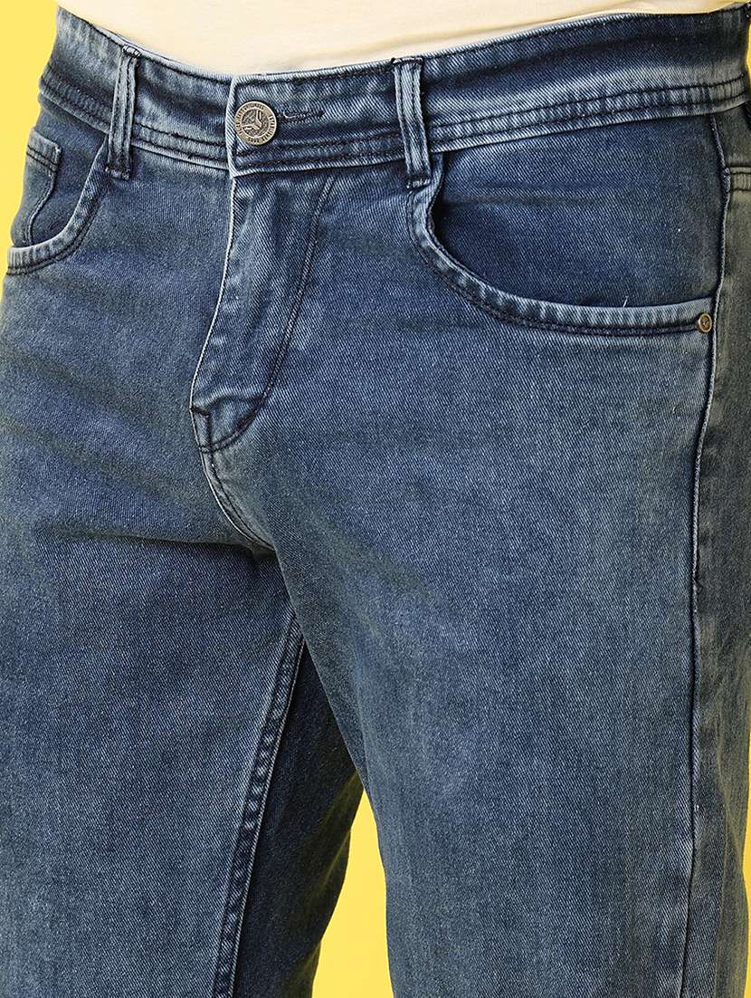 Men Light Blue Plain Jean - 21490499 -  Standard Image - 5
