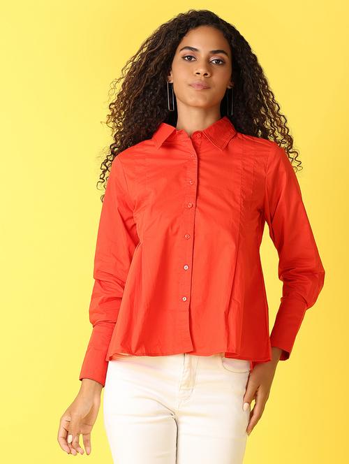 women solid collared long sleeves regular shirt - 21490509 - Standard Image - 0