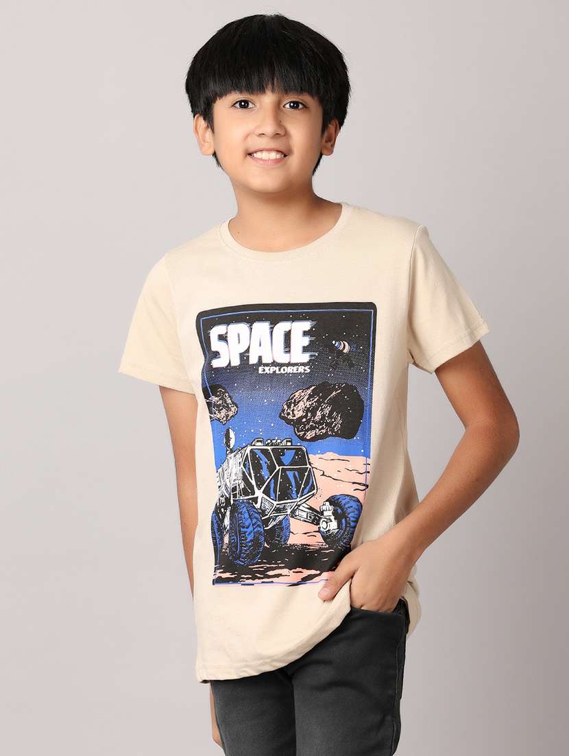 boys round neck graphic t-shirt