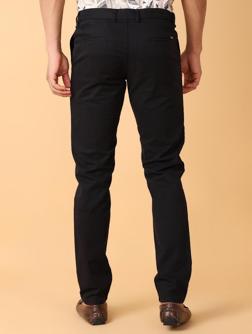 men solid flat front chinos trousers - 21490544 - Standard Image - 3