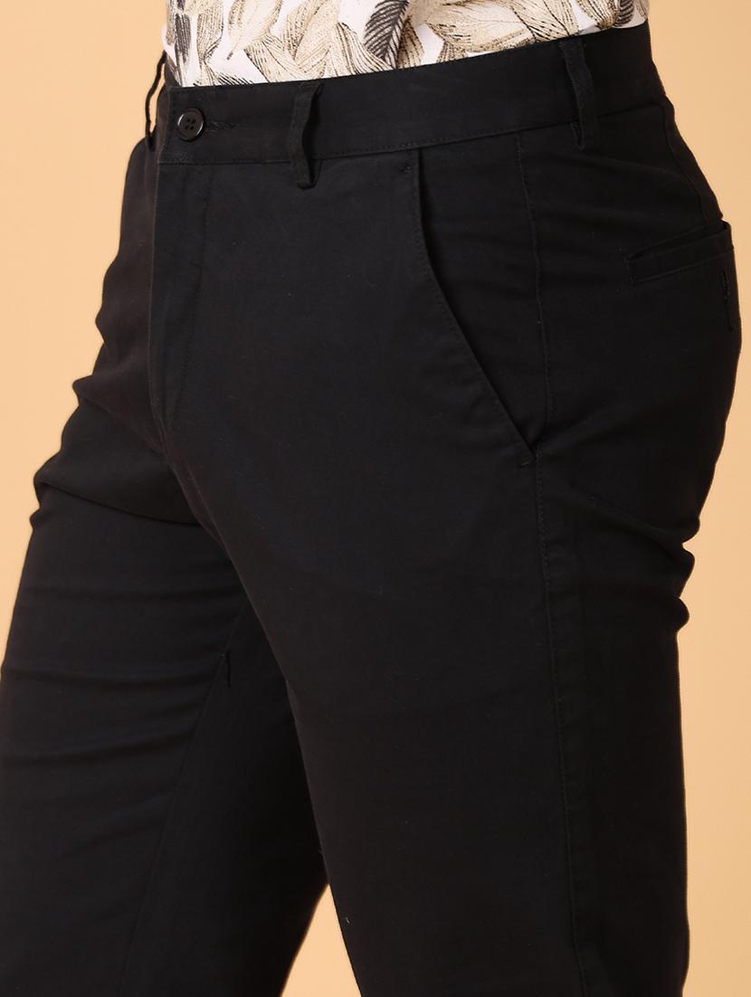 men solid flat front chinos trousers - 21490544 - Standard Image - 5