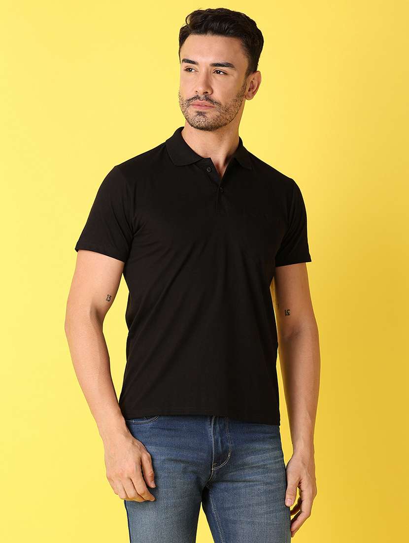 men short sleeve solid polo t-shirt