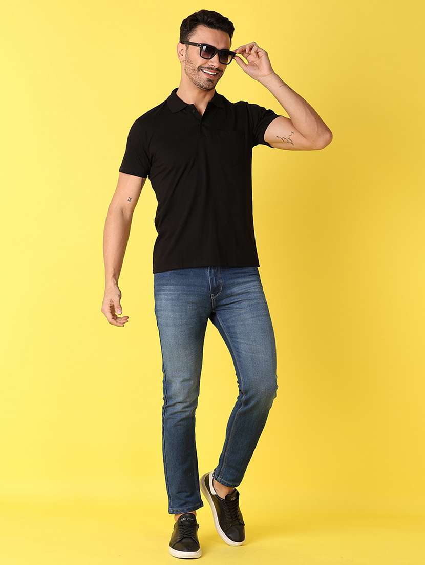 men short sleeve solid polo t-shirt - 21490560 -  Standard Image - 3