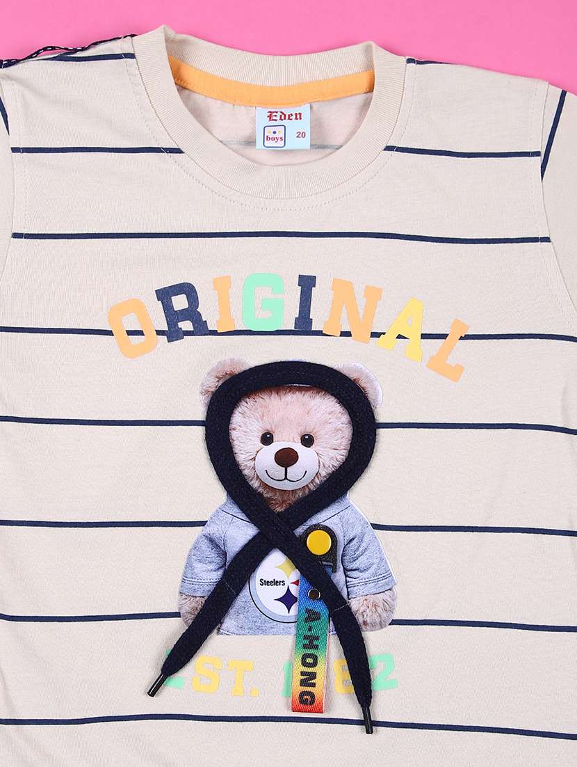 boys printed short sleeves t-shirt & shorts set - 21490585 -  Standard Image - 3