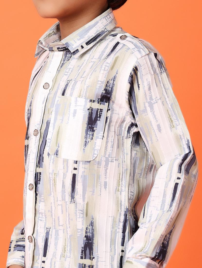 boys white cotton shirt & jeans set - 21490591 - Standard Image - 5