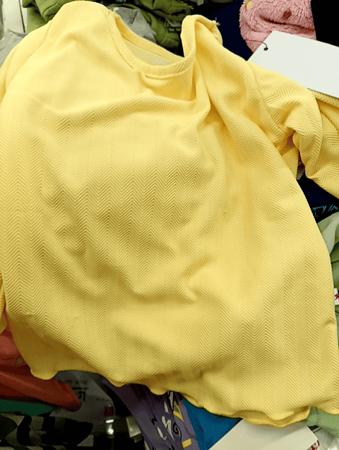 yellow pc waffle knit tshirt - 21490603 - Standard Image - 0