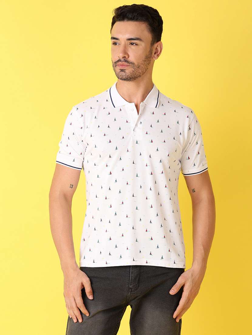 men short sleeve printed polo t-shirt - 21490854 - Zoom Image - 0