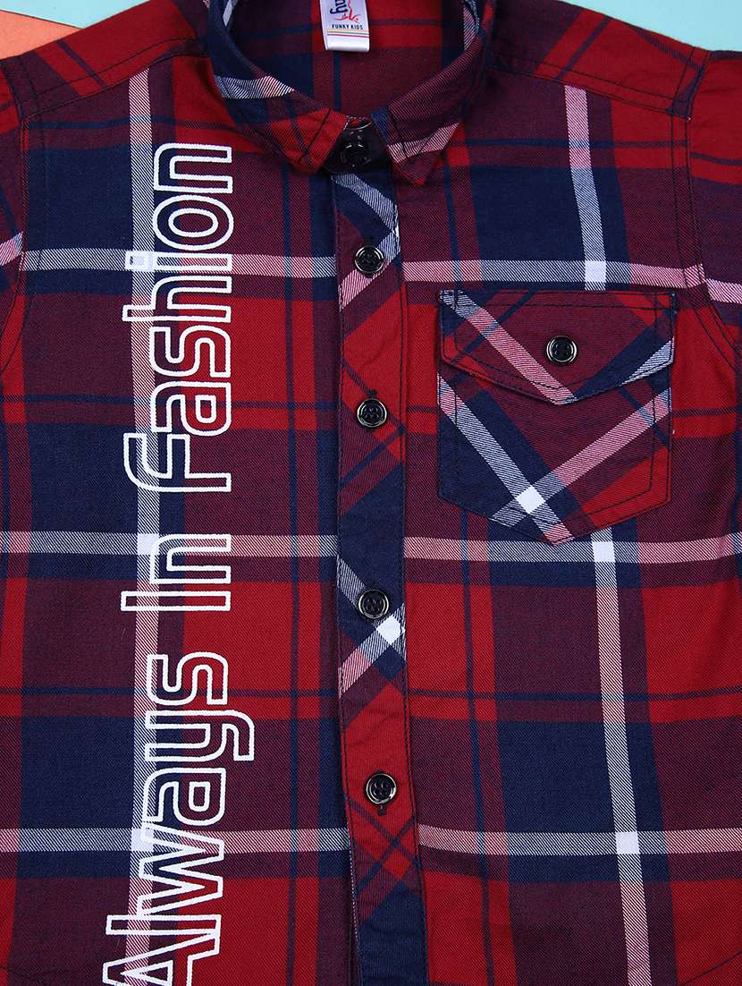 boys checked printed long sleeves shirt & jeans set - 21490973 - Standard Image - 3