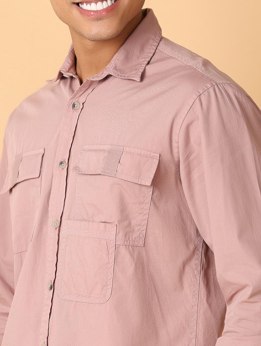 men solid collared long sleeves casual shirt - 21491024 - Standard Image - 5