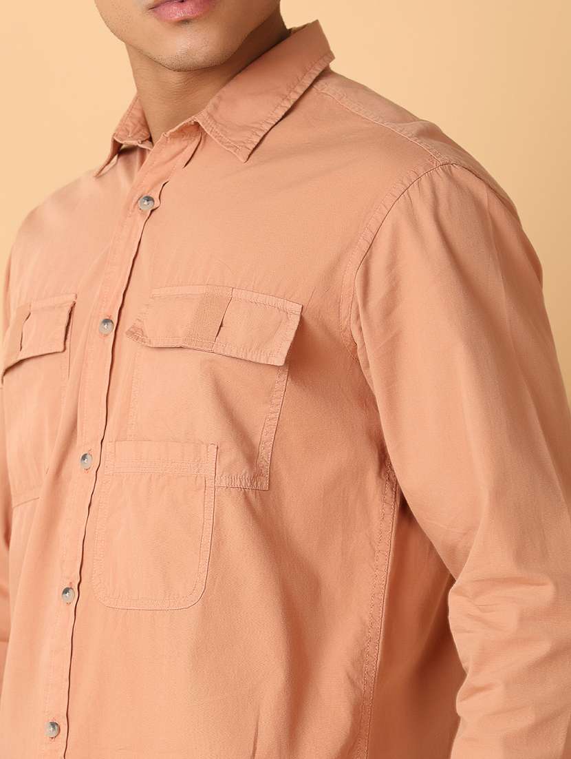 men solid collared long sleeves casual shirt - 21491026 -  Standard Image - 5