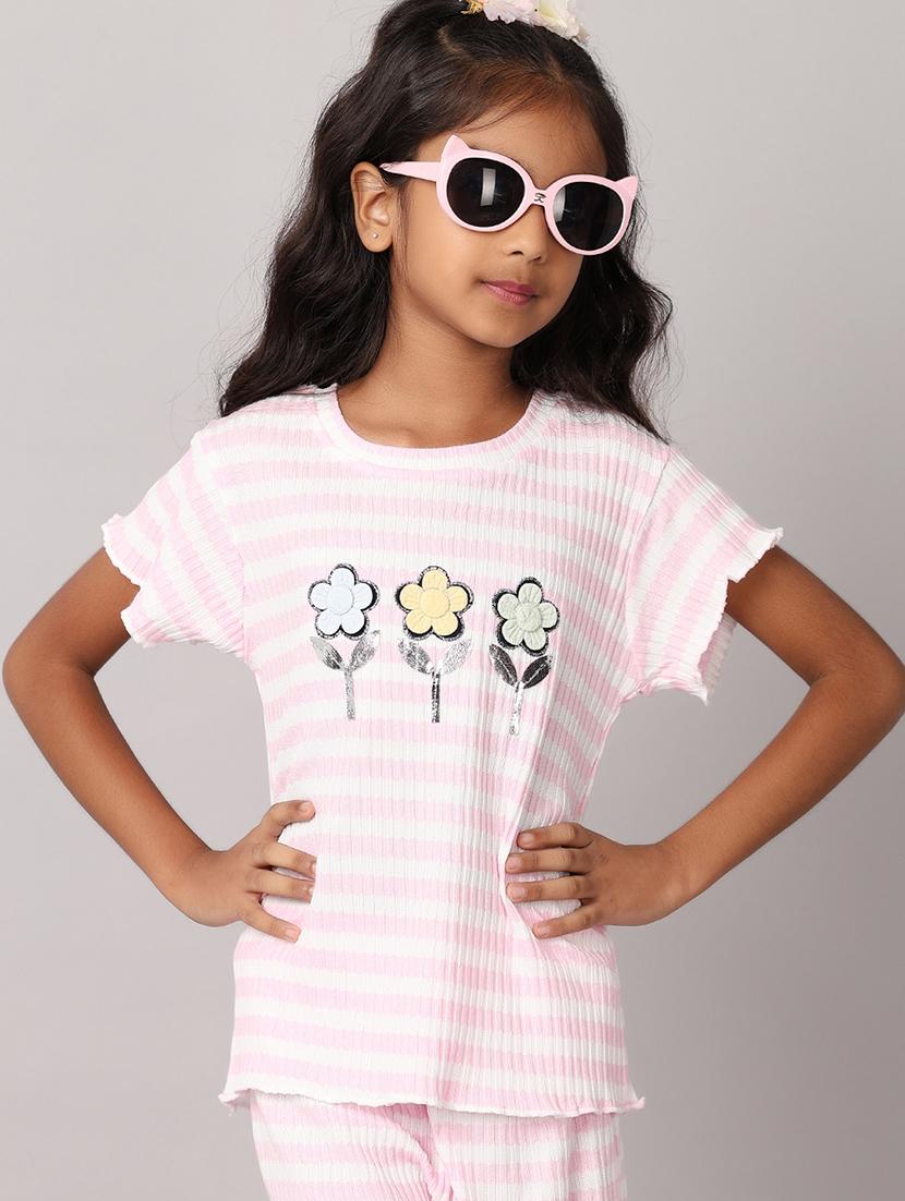 girls printed short sleeves top & shorts set - 21491037 - Standard Image - 3