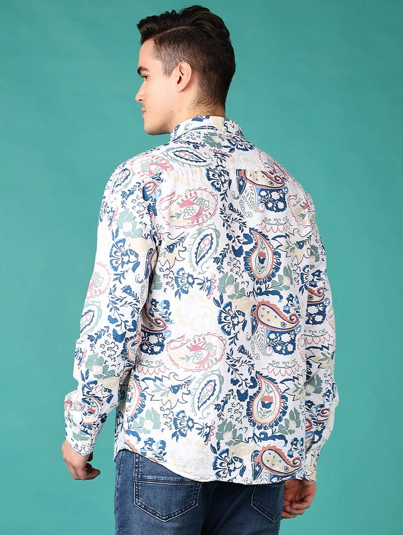 men long sleeves printed casual shirt - 21491057 -  Standard Image - 3