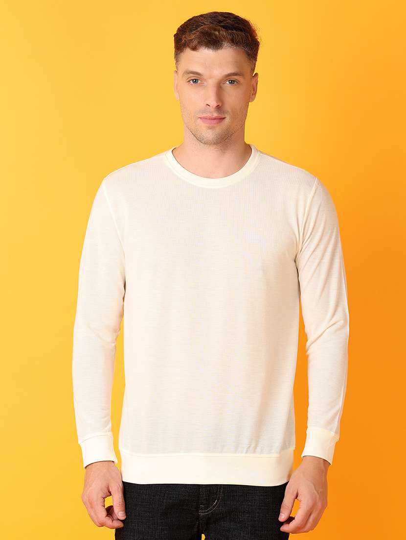 men round neck solid t-shirt